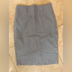 Striped Black and White Pencil Skirt